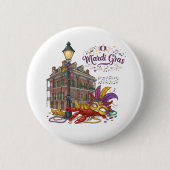 Mardi Gras Ronde Button 5,7 Cm (Voorkant)