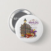 Mardi Gras Ronde Button 5,7 Cm (Voorkant /achterkant)