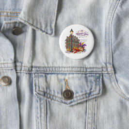 Mardi Gras Ronde Button 5,7 Cm