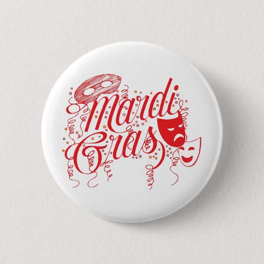 Mardi Gras Ronde Button 5,7 Cm (Voorkant)