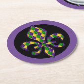 Mardi Gras  Ronde Kartonnen Onderzetter (Gebogen)