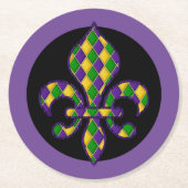 Mardi Gras  Ronde Kartonnen Onderzetter (Voorkant)