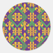 Mardi gras ronde sticker (Voorkant)