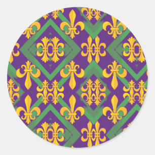 Mardi gras ronde sticker