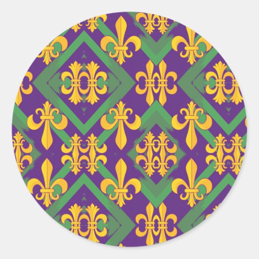 Mardi gras ronde sticker (Voorkant)