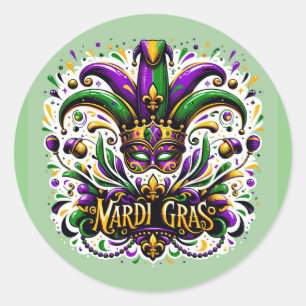 Mardi Gras Ronde Sticker