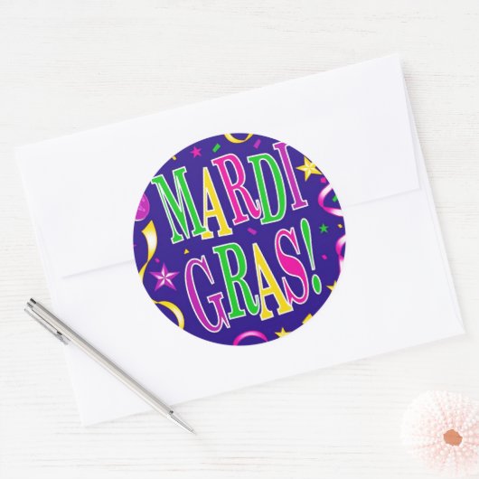 MARDI GRAS RONDE STICKER (Envelop)