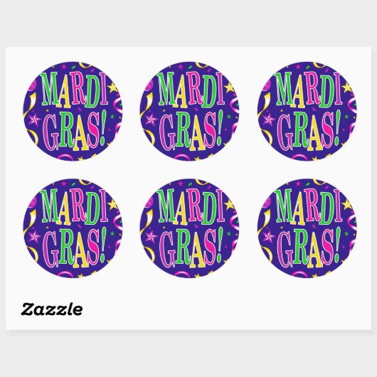 MARDI GRAS RONDE STICKER (Vel)