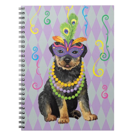 Mardi Gras Rottweiler Notitieboek (Voorkant)