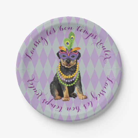Mardi Gras Rottweiler Papieren Bordje (Voorkant)