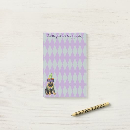Mardi Gras Rottweiler Post-it® Notes (Op bureau)