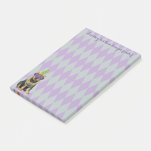 Mardi Gras Rottweiler Post-it® Notes (Schuin)