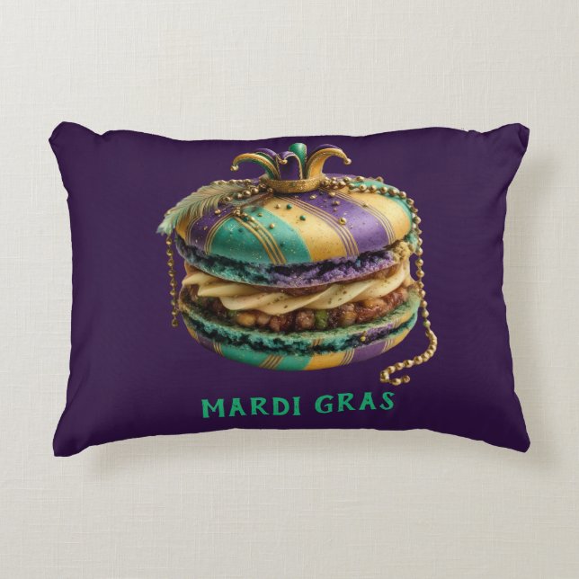 Mardi Gras Royal Macaron Accent Kussen (Voorkant)