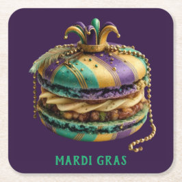 Mardi Gras Royal Macaron Kartonnen Onderzetters