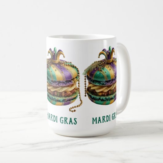Mardi Gras Royal Macaron Koffiemok (Voorkant rechts)