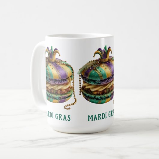 Mardi Gras Royal Macaron Koffiemok (Voorkant links)