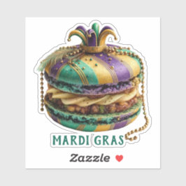 Mardi Gras Royal Macaron Sticker