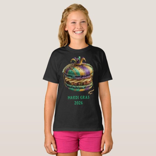 Mardi Gras Royal Macaron T-shirt (Voorkant volledig)