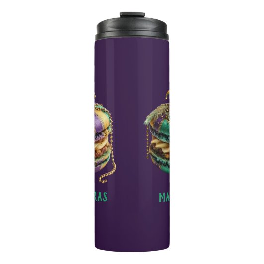 Mardi Gras Royal Macaron Thermosbeker (Voorkant)