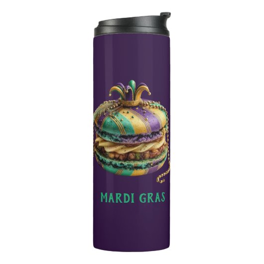 Mardi Gras Royal Macaron Thermosbeker (Gedraaid links)