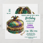 Mardi Gras Royal Macaron Verjaardag Kaart (Voorkant / Achterkant)