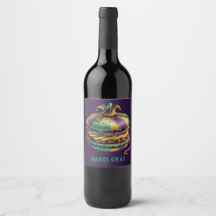 Mardi Gras Royal Macaron Wijn Etiket