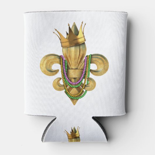 Mardi Gras Royalty Fleur de Lis Symbol met kralen Blikjeskoeler (Voorkant)