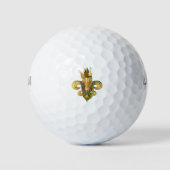 Mardi Gras Royalty Fleur de Lis Symbol met kralen Golfballen (Voorkant)