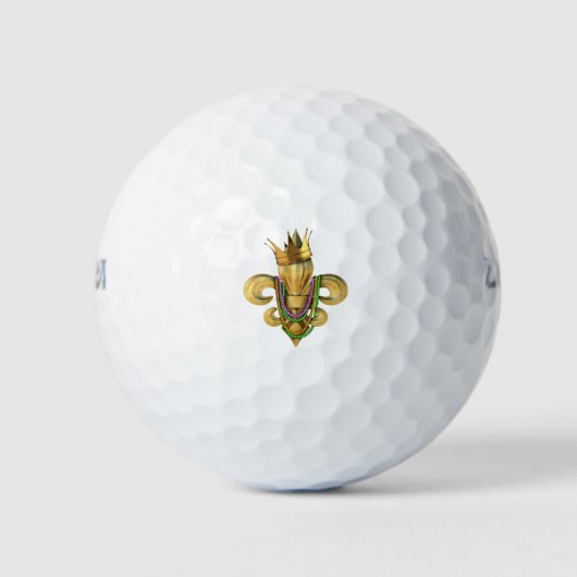 Mardi Gras Royalty Fleur de Lis Symbol met kralen Golfballen (Voorkant)