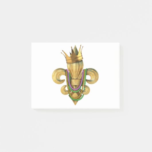 Mardi Gras Royalty Fleur de Lis Symbol met kralen Post-it® Notes (Voorkant)