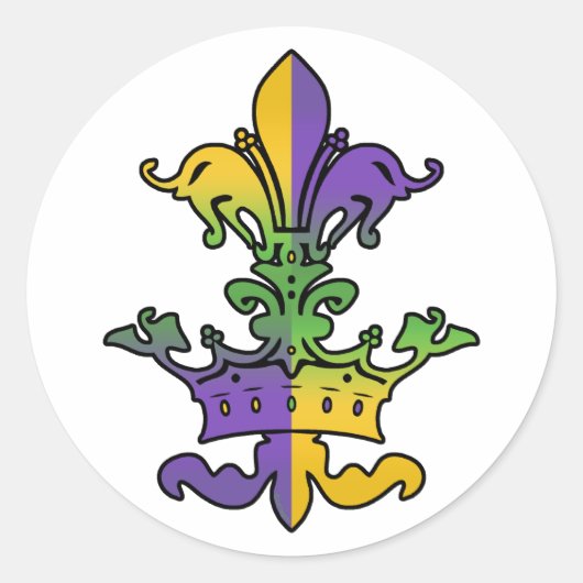 Mardi Gras Royalty Ronde Sticker (Voorkant)