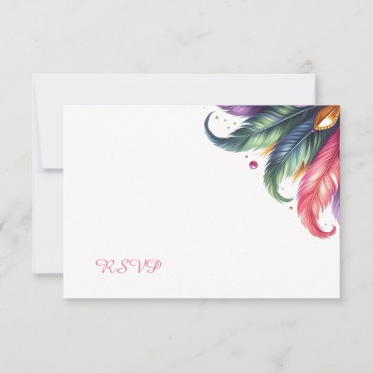 Mardi Gras RSVP-kaart Notitiekaartje (Voorkant)