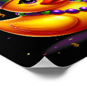 Mardi Gras Rubber Duck New Orleans Carnaval Festiv Poster (Hoek)