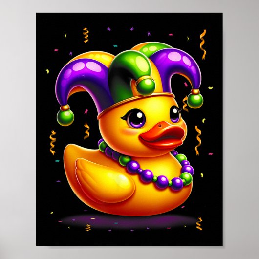 Mardi Gras Rubber Duck New Orleans Carnaval Festiv Poster (Voorkant)
