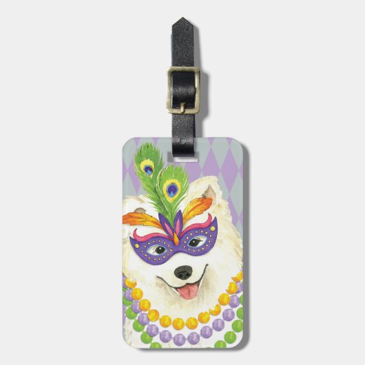 Mardi Gras Samoyed Bagagelabel (Voorkant verticaal)