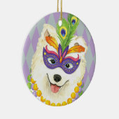 Mardi Gras Samoyed Keramisch Ornament (Rechts)