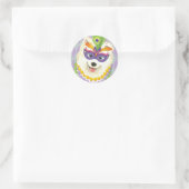 Mardi Gras Samoyed Ronde Sticker (Tas)