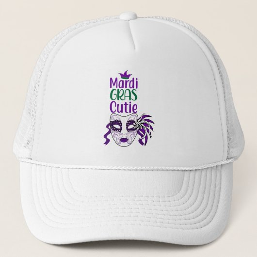 Mardi Gras Schatje Trucker Hoed Pet (Voorkant)