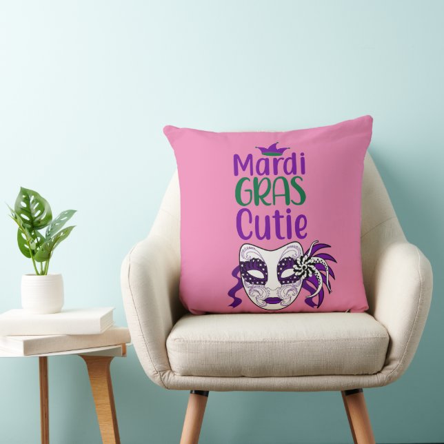 Mardi Gras Schatje Worp Kussen (Stoel)