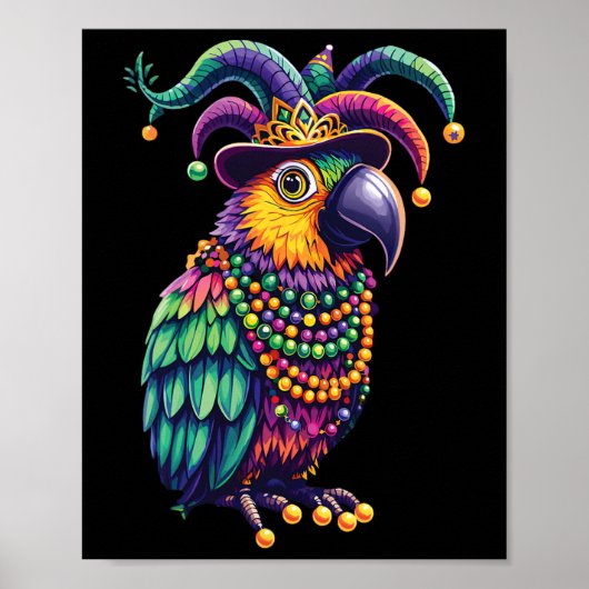 Mardi Gras Schattige Parrot Mask Kostuum Outfit Vr Poster (Voorkant)