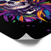 Mardi Gras-schedelskelet Poster (Hoek)