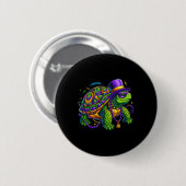 Mardi Gras Schildpad Schattig Dier  Ronde Button 5,7 Cm (Voorkant /achterkant)