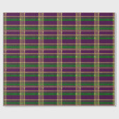 Mardi Gras Schotse ruit Cadeaupapier (Vlak)