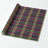 Mardi Gras Schotse ruit Cadeaupapier (Uitgerold)