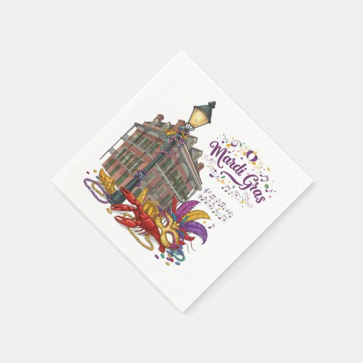 Mardi Gras Servet (Hoek)