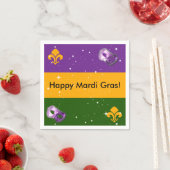 Mardi Gras servetten met masker en fleur de lis (Insitu)