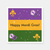 Mardi Gras servetten met masker en fleur de lis (Voorkant)