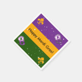 Mardi Gras servetten met masker en fleur de lis (Hoek)