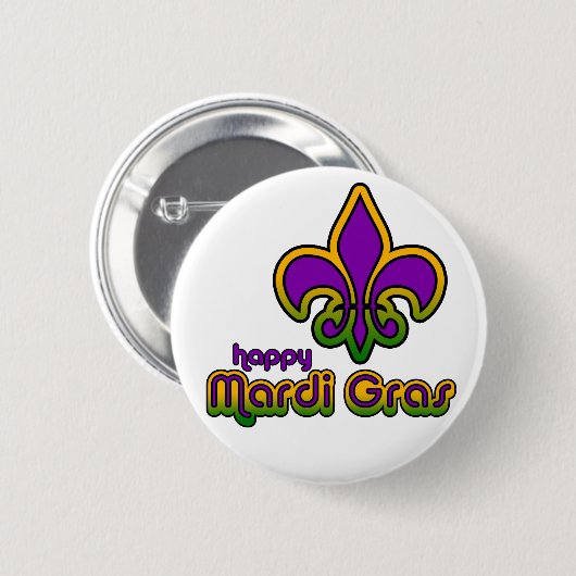 Mardi Gras Seventies Retro Button (Voorkant /achterkant)