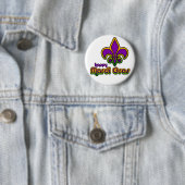 Mardi Gras Seventies Retro Button (In situ)